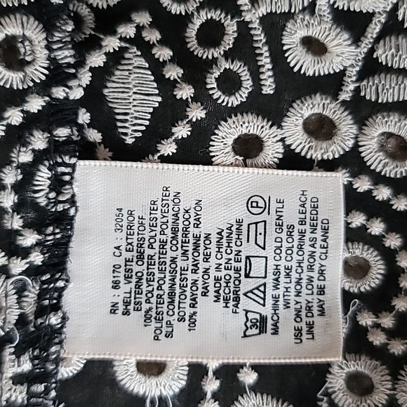 Anthropologie Akemi + Kin Brooke Eyelet Swing Dress Size 2 Color Black/Tan - Picture 13 of 14